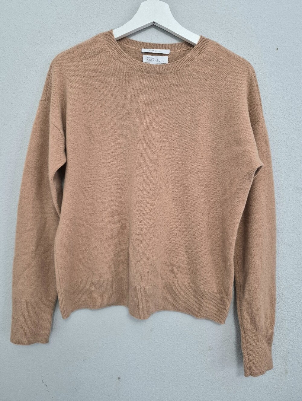 Nordstrom Signature 100% Cashmere Crewneck Sweater Tan Women S Quiet Luxury